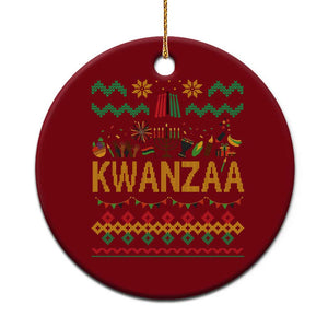Funny Kwanzaa Celebration Ugly Sweater Ceramic Ornament African Heritage Holiday Gift TS12 1pc Red Print Your Wear