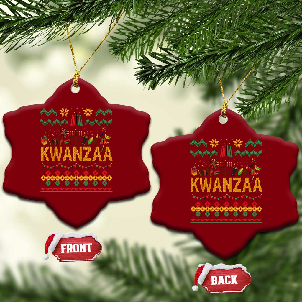 Funny Kwanzaa Celebration Ugly Sweater Ceramic Ornament African Heritage Holiday Gift TS12 Print Your Wear