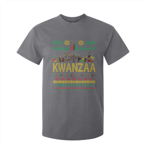 Funny Kwanzaa Celebration Ugly Sweater T Shirt For Kid African Heritage Holiday Gift TS12 Charcoal Print Your Wear