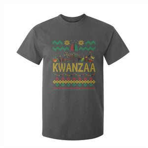 Funny Kwanzaa Celebration Ugly Sweater T Shirt For Kid African Heritage Holiday Gift TS12 Dark Heather Print Your Wear