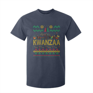 Funny Kwanzaa Celebration Ugly Sweater T Shirt For Kid African Heritage Holiday Gift TS12 Navy Print Your Wear