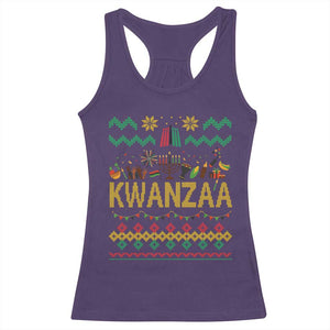 Funny Kwanzaa Celebration Ugly Sweater Racerback Tank Top African Heritage Holiday Gift TS12 Purple Print Your Wear