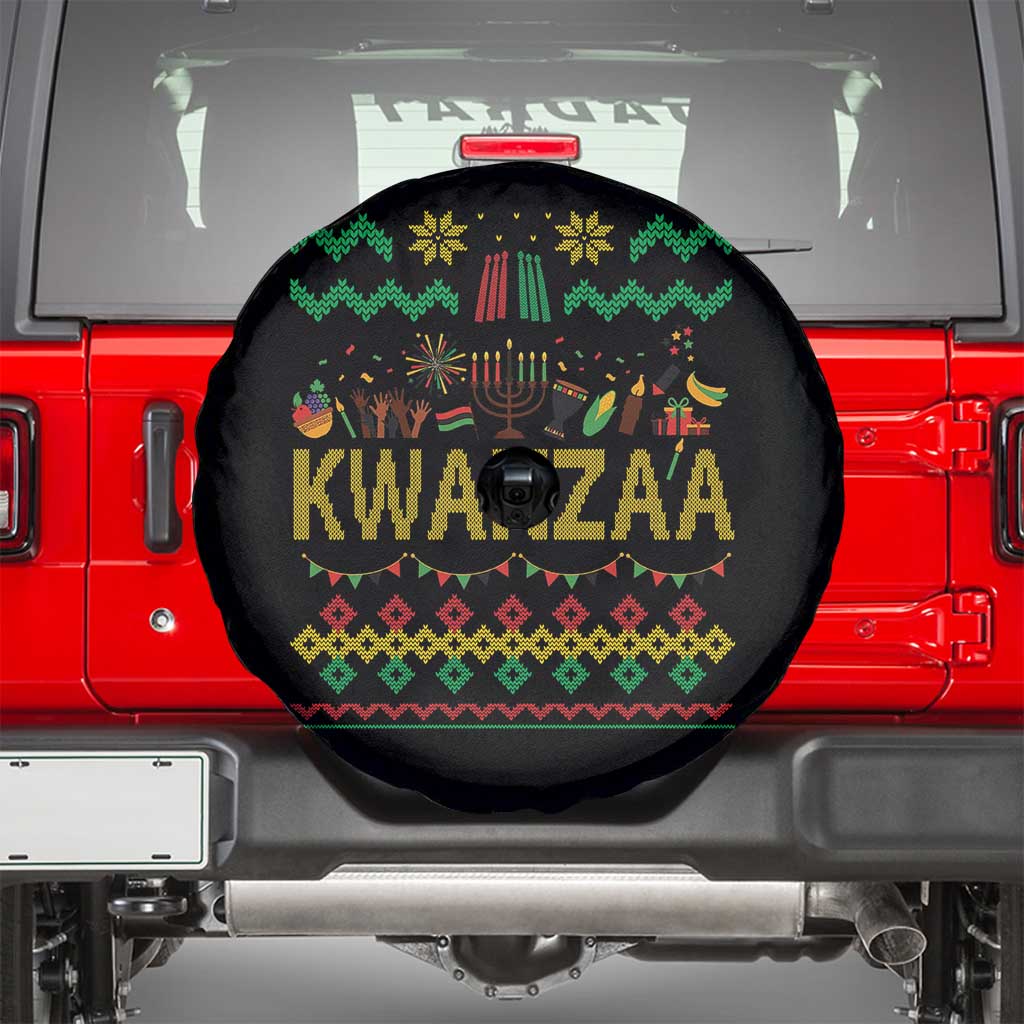 Funny Kwanzaa Celebration Ugly Sweater Spare Tire Cover African Heritage Holiday Gift TS12 Black Print Your Wear