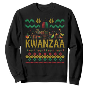 Funny Kwanzaa Celebration Ugly Sweater Sweatshirt African Heritage Holiday Gift TS12 Black Print Your Wear