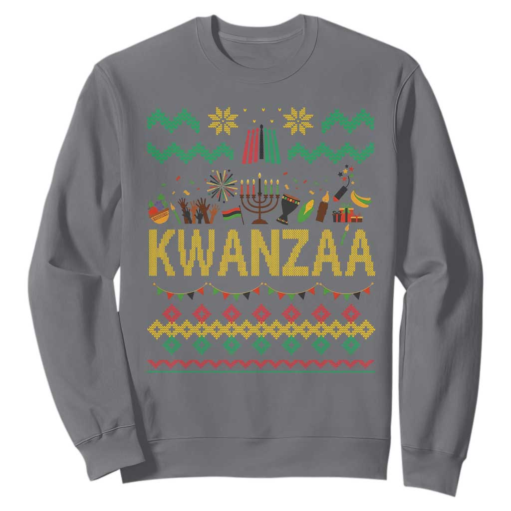 Funny Kwanzaa Celebration Ugly Sweater Sweatshirt African Heritage Holiday Gift TS12 Charcoal Print Your Wear