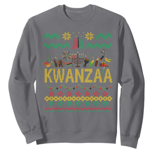 Funny Kwanzaa Celebration Ugly Sweater Sweatshirt African Heritage Holiday Gift TS12 Charcoal Print Your Wear