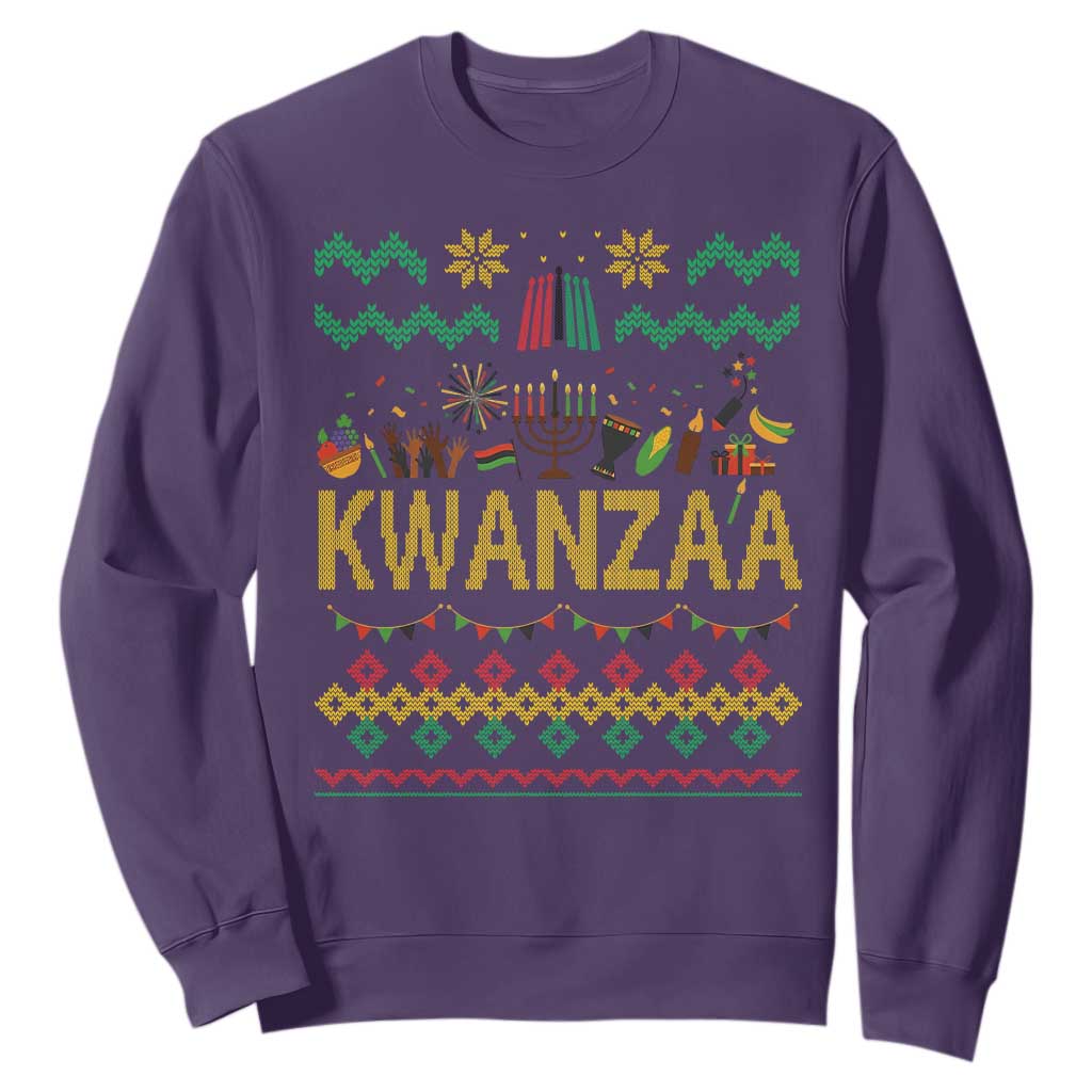 Funny Kwanzaa Celebration Ugly Sweater Sweatshirt African Heritage Holiday Gift TS12 Purple Print Your Wear