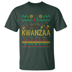 Funny Kwanzaa Celebration Ugly Sweater T Shirt African Heritage Holiday Gift TS12 Dark Forest Green Print Your Wear