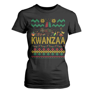 Funny Kwanzaa Celebration Ugly Sweater T Shirt For Women African Heritage Holiday Gift TS12 Black Print Your Wear