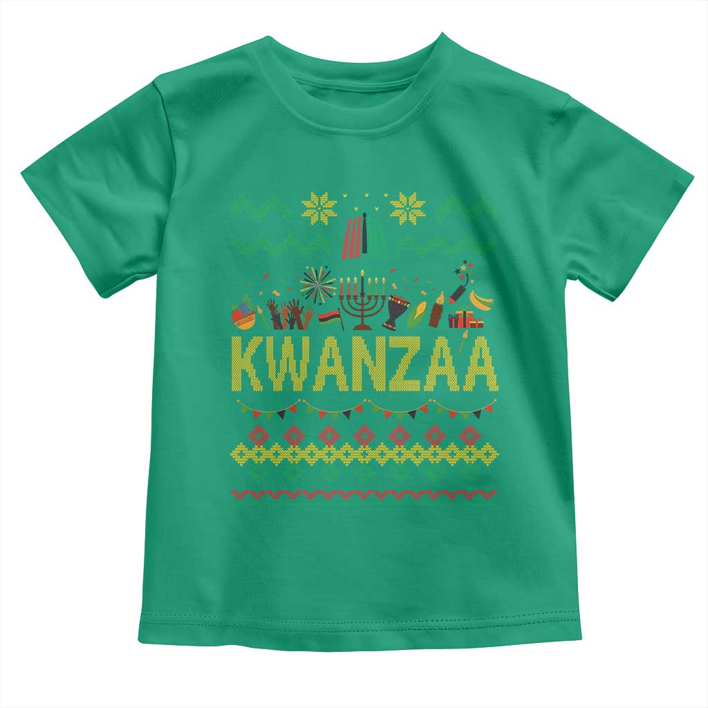 Funny Kwanzaa Celebration Ugly Sweater Toddler T Shirt African Heritage Holiday Gift TS12 Irish Green Print Your Wear
