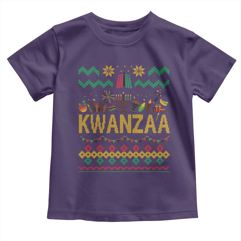 Funny Kwanzaa Celebration Ugly Sweater Toddler T Shirt African Heritage Holiday Gift TS12 Purple Print Your Wear