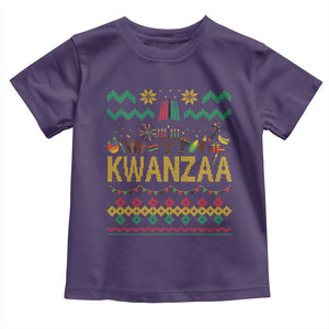 Funny Kwanzaa Celebration Ugly Sweater Toddler T Shirt African Heritage Holiday Gift TS12 Purple Print Your Wear