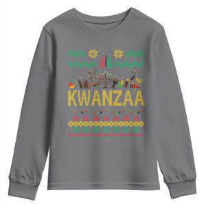 Funny Kwanzaa Celebration Ugly Sweater Youth Sweatshirt African Heritage Holiday Gift TS12 Charcoal Print Your Wear