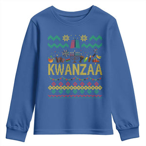 Funny Kwanzaa Celebration Ugly Sweater Youth Sweatshirt African Heritage Holiday Gift TS12 Royal Blue Print Your Wear