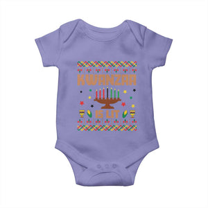 Funny Kwanzaa Is Lit Baby Onesie Ugly Sweater African Heritage Holiday Gift TS12 Violet Print Your Wear