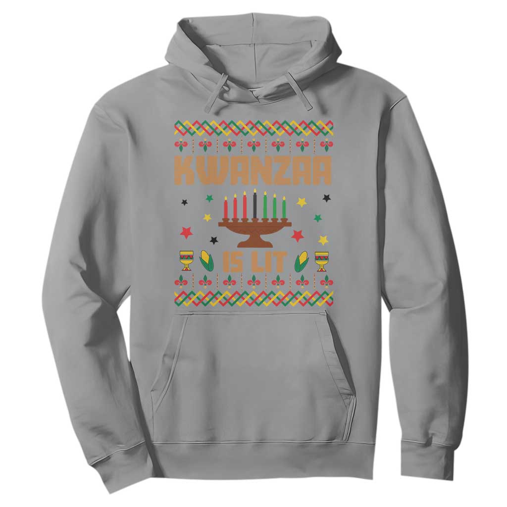 Funny Kwanzaa Is Lit Hoodie Ugly Sweater African Heritage Holiday Gift TS12 Sport Gray Print Your Wear