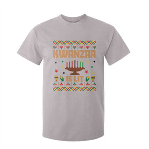 Funny Kwanzaa Is Lit T Shirt For Kid Ugly Sweater African Heritage Holiday Gift TS12 Ice Gray Print Your Wear