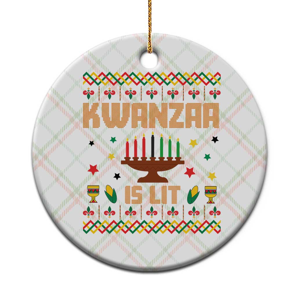 Funny Kwanzaa Is Lit Ceramic Ornament Ugly Sweater African Heritage Holiday Gift TS12 1pc Christmas Plaid Print Your Wear