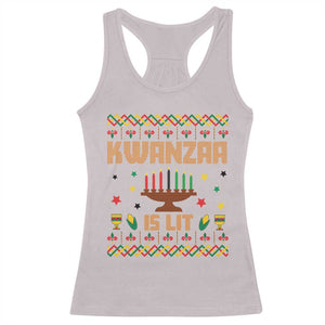Funny Kwanzaa Is Lit Racerback Tank Top Ugly Sweater African Heritage Holiday Gift TS12 Ice Gray Print Your Wear