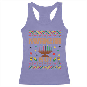 Funny Kwanzaa Is Lit Racerback Tank Top Ugly Sweater African Heritage Holiday Gift TS12 Violet Print Your Wear