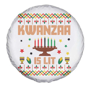 Funny Kwanzaa Is Lit Spare Tire Cover Ugly Sweater African Heritage Holiday Gift TS12 Print Your Wear