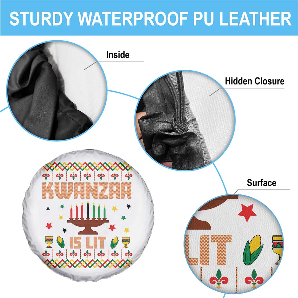 Funny Kwanzaa Is Lit Spare Tire Cover Ugly Sweater African Heritage Holiday Gift TS12 Print Your Wear