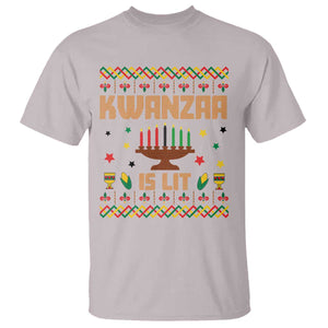 Funny Kwanzaa Is Lit T Shirt Ugly Sweater African Heritage Holiday Gift TS12 Ice Gray Print Your Wear