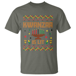 Funny Kwanzaa Is Lit T Shirt Ugly Sweater African Heritage Holiday Gift TS12 Military Green Print Your Wear
