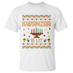 Funny Kwanzaa Is Lit T Shirt Ugly Sweater African Heritage Holiday Gift TS12 White Print Your Wear