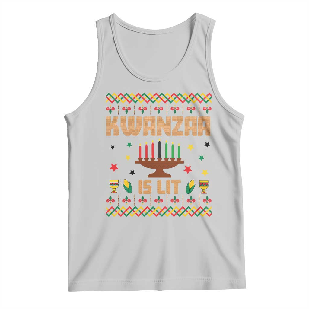 Funny Kwanzaa Is Lit Tank Top Ugly Sweater African Heritage Holiday Gift TS12 Ash Print Your Wear