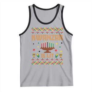 Funny Kwanzaa Is Lit Tank Top Ugly Sweater African Heritage Holiday Gift TS12 Athletic Heather Black Print Your Wear