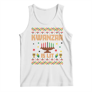 Funny Kwanzaa Is Lit Tank Top Ugly Sweater African Heritage Holiday Gift TS12 White Print Your Wear