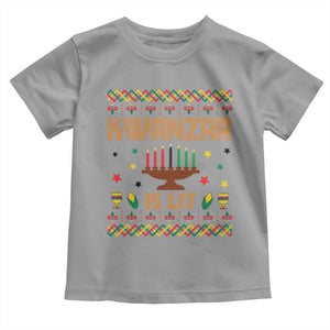 Funny Kwanzaa Is Lit Toddler T Shirt Ugly Sweater African Heritage Holiday Gift TS12 Sport Gray Print Your Wear