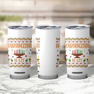 Funny Kwanzaa Is Lit Tumbler Cup Ugly Sweater African Heritage Holiday Gift TS12 Print Your Wear