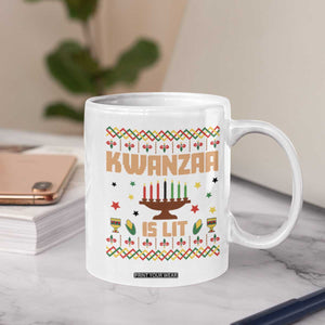 Funny Kwanzaa Is Lit Coffee Mug Ugly Sweater African Heritage Holiday Gift TS12 Print Your Wear