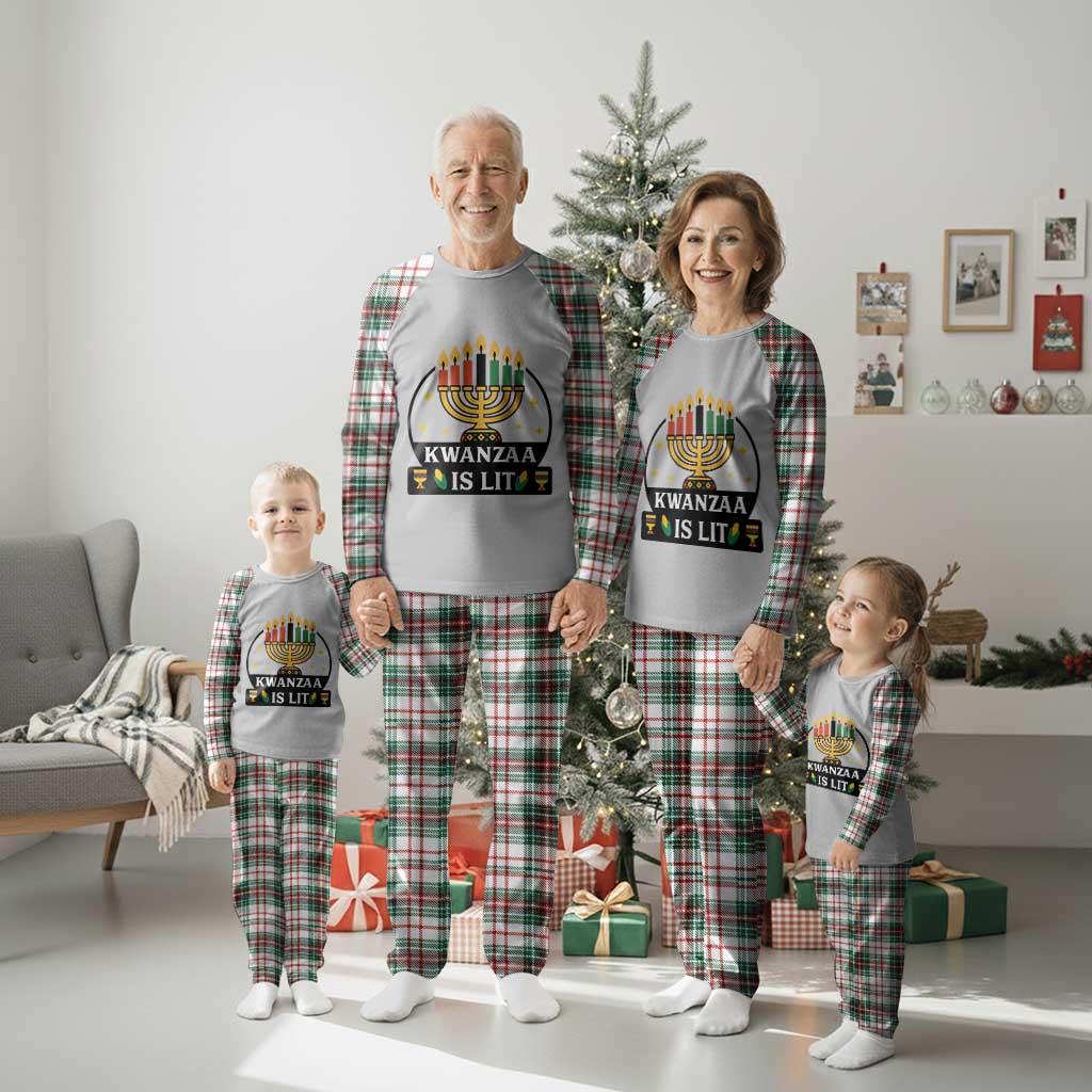 Kwanzaa Is Lit Plaid Pajama Set Funny African American Holiday Gift TS12 Christmas Plaid Print Your Wear