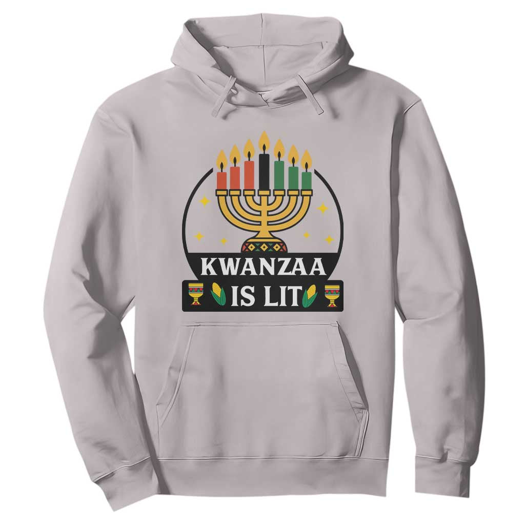 Kwanzaa Is Lit Hoodie Funny African American Holiday Gift TS12 Ice Gray Print Your Wear