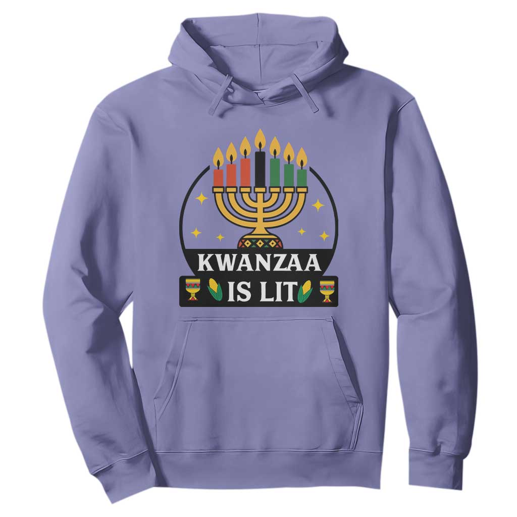 Kwanzaa Is Lit Hoodie Funny African American Holiday Gift TS12 Violet Print Your Wear