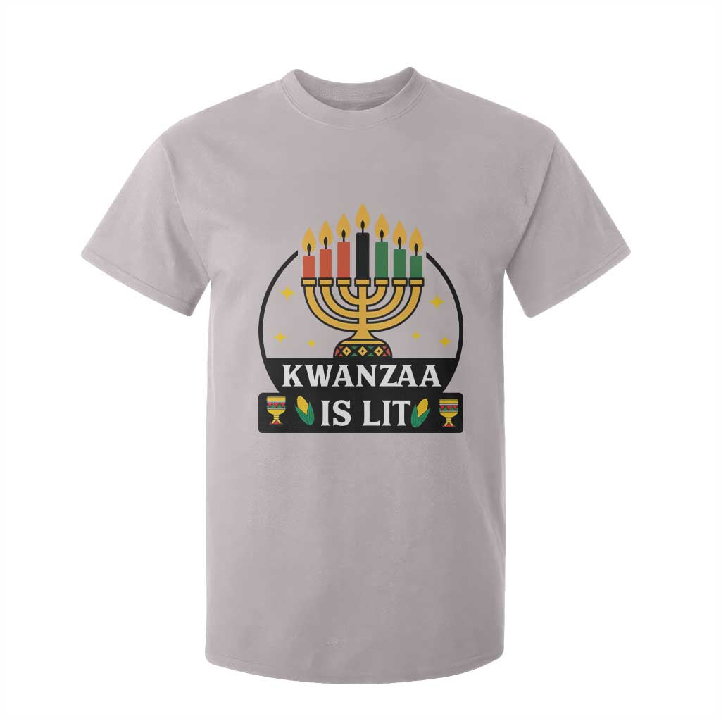 Kwanzaa Is Lit T Shirt For Kid Funny African American Holiday Gift TS12 Ice Gray Print Your Wear