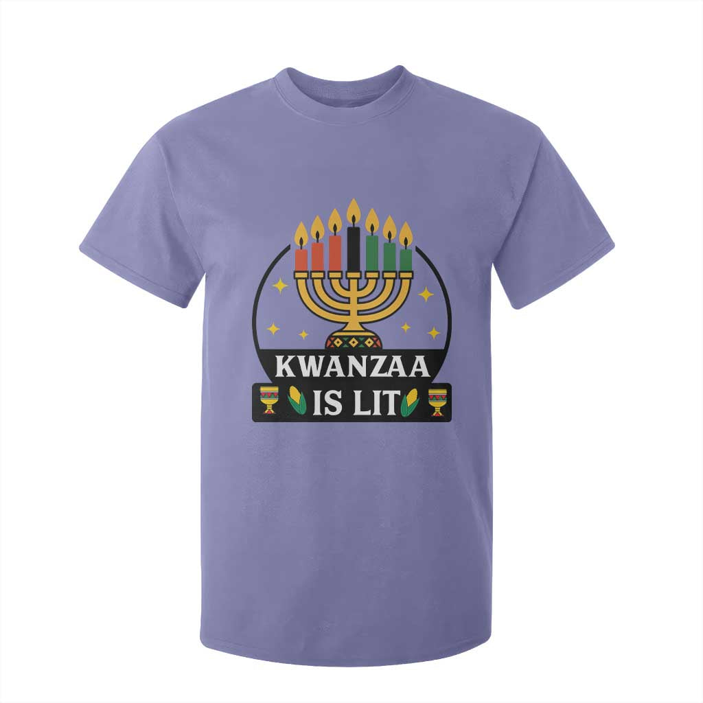 Kwanzaa Is Lit T Shirt For Kid Funny African American Holiday Gift TS12 Violet Print Your Wear