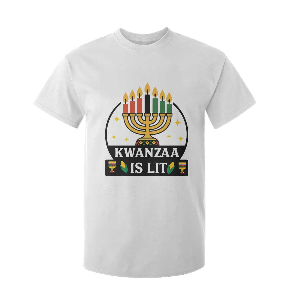 Kwanzaa Is Lit T Shirt For Kid Funny African American Holiday Gift TS12 White Print Your Wear