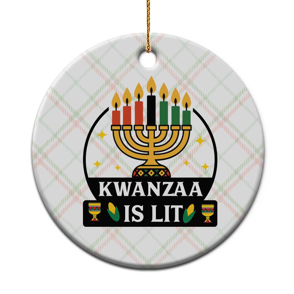 Kwanzaa Is Lit Ceramic Ornament Funny African American Holiday Gift TS12 1pc Christmas Plaid Print Your Wear