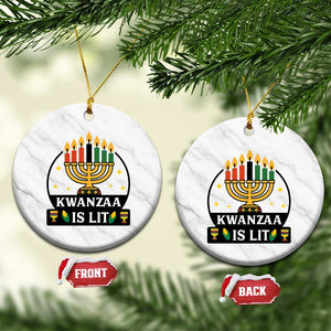 Kwanzaa Is Lit Ceramic Ornament Funny African American Holiday Gift TS12 1pc White Marble Print Your Wear