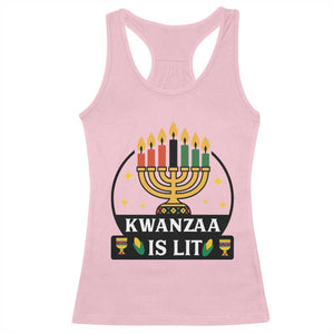 Kwanzaa Is Lit Racerback Tank Top Funny African American Holiday Gift TS12 Light Pink Print Your Wear