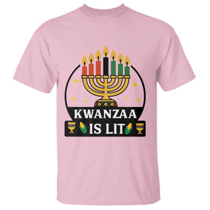 Kwanzaa Is Lit T Shirt Funny African American Holiday Gift TS12 Light Pink Print Your Wear