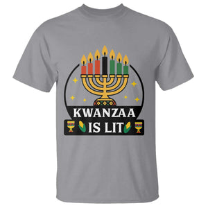 Kwanzaa Is Lit T Shirt Funny African American Holiday Gift TS12 Sport Gray Print Your Wear