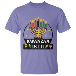 Kwanzaa Is Lit T Shirt Funny African American Holiday Gift TS12 Violet Print Your Wear