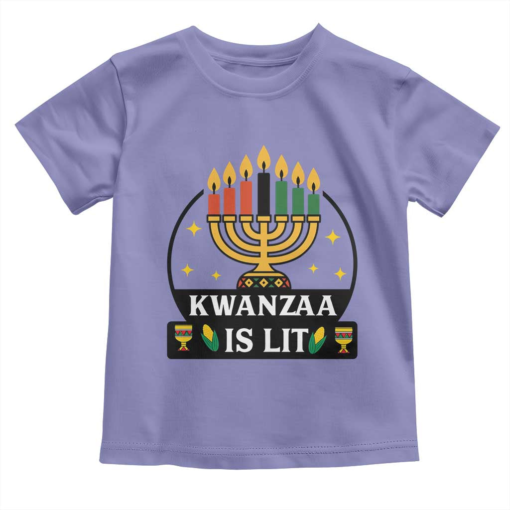 Kwanzaa Is Lit Toddler T Shirt Funny African American Holiday Gift TS12 Violet Print Your Wear