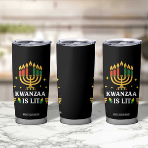 Kwanzaa Is Lit Tumbler Cup Funny African American Holiday Gift TS12 Print Your Wear