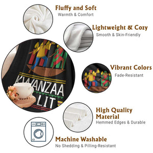 Funny Kwanzaa Is Lit Throw Blanket Festival Of Lights African Heritage Gift TS12 Print Your Wear